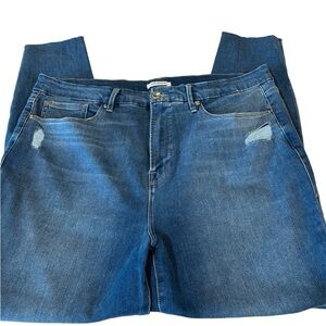 Good American good legs raw hem jeans size 20 medium wash